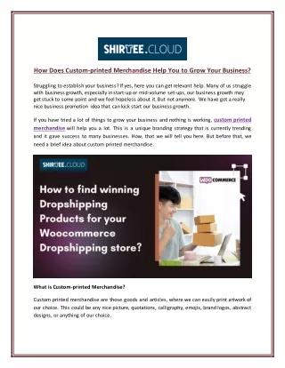 how does custom printed merchandise help