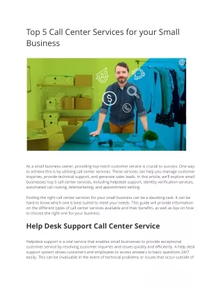 Top 5 Call Center Services for your Small Business
