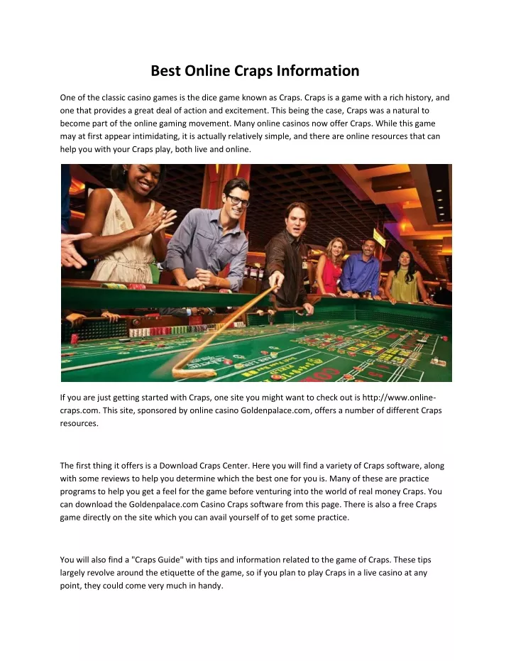 best online craps information