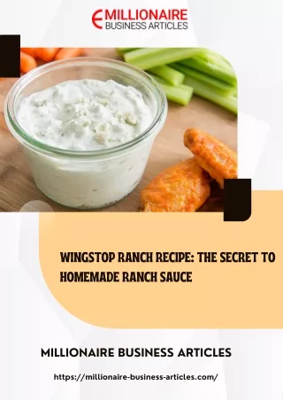 Wingstop Ranch Recipe The Secret To Homemade Ranch Sauce