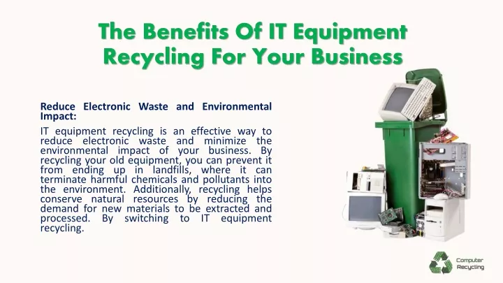 the benefits of it equipment recycling for your business
