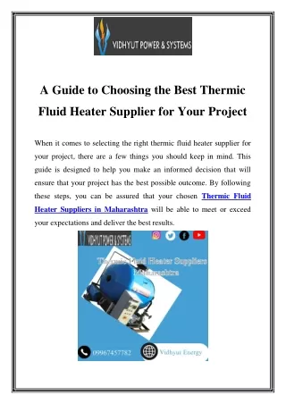 Thermic Fluid Heater Suppliers in Maharashtra Call-09967457782