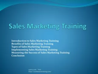 sales marketing training