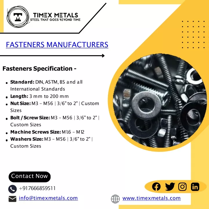 fasteners manufacturers