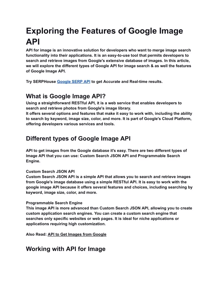 exploring the features of google image