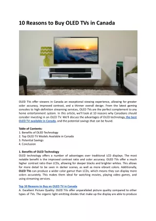 10 Reasons to Buy OLED TVs in Canada.docx