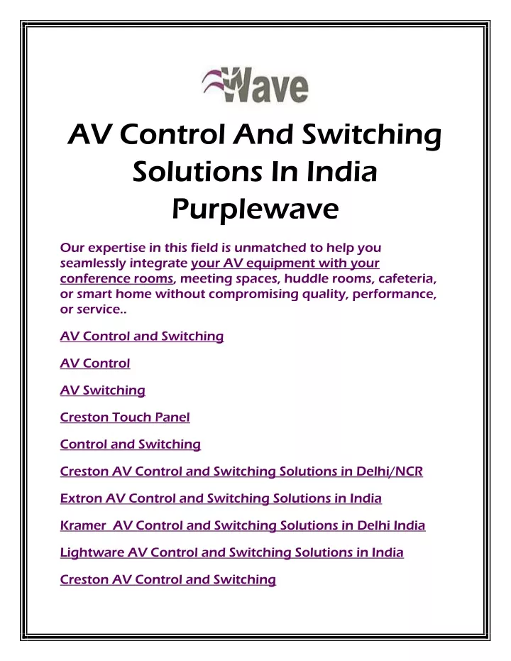 av control and switching solutions in india