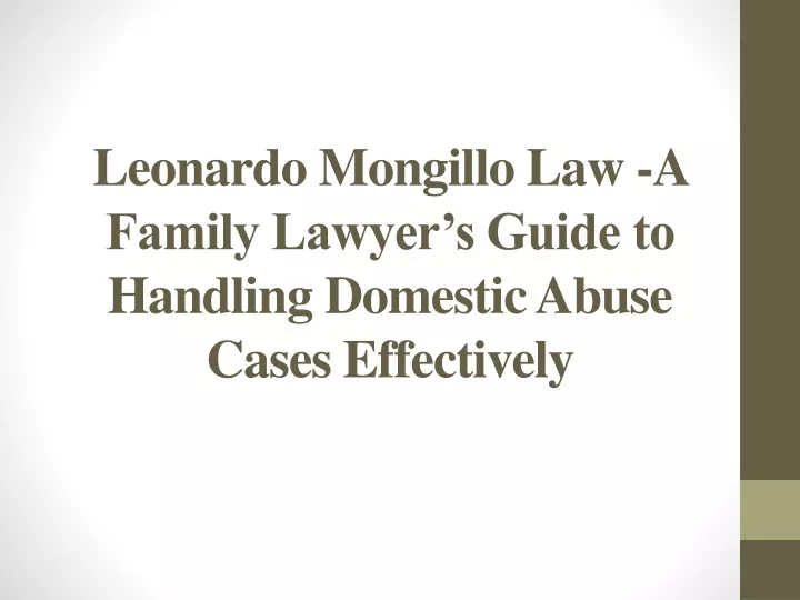 leonardo mongillo law a family lawyer s guide to handling domestic abuse cases effectively