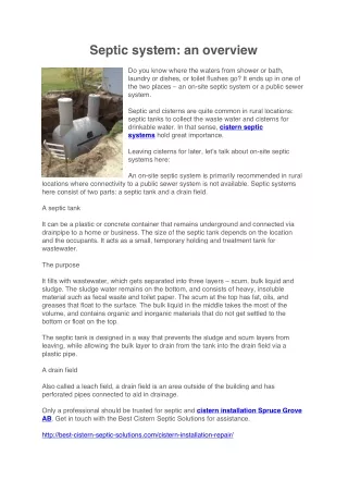 septic system an overview