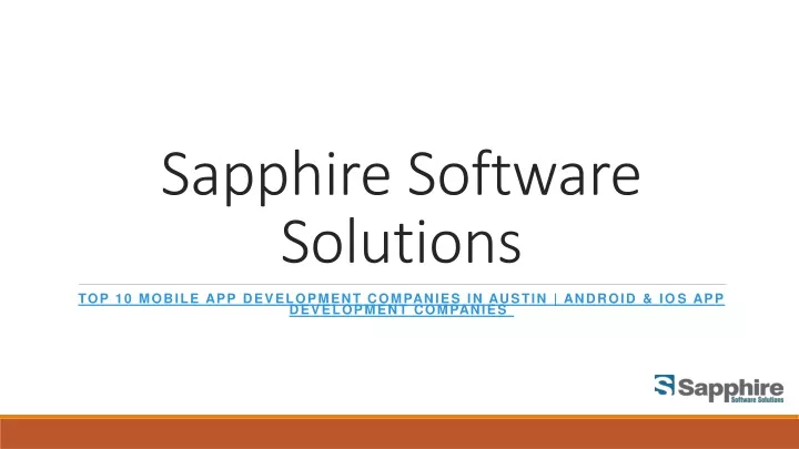 sapphire software solutions