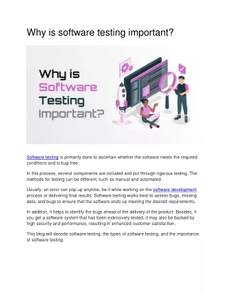 Why is software testing important
