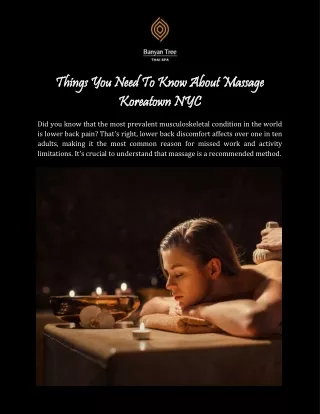 Relax & Rejuvenate Yourself With The Best Massage In Koreatown NYC