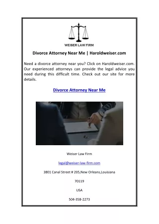 Divorce Attorney Near Me | Haroldweiser.com