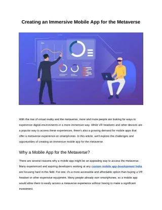 Creating an Immersive Mobile App for the Metaverse