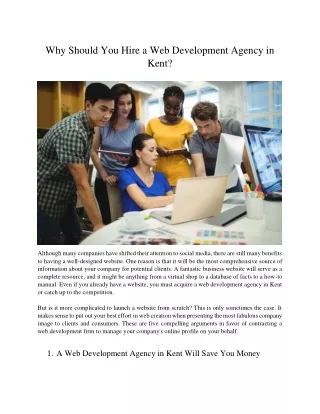 why should you hire a web development agency