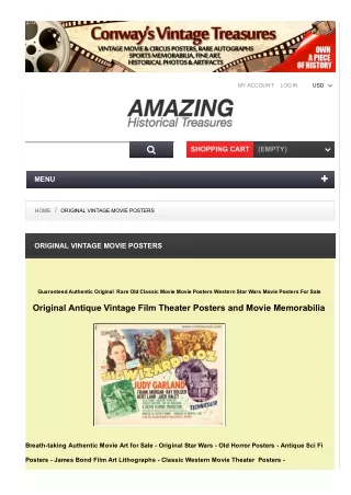 Vintage movie posters for sale