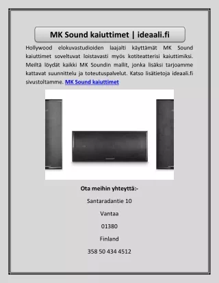 mk sound kaiuttimet ideaali fi