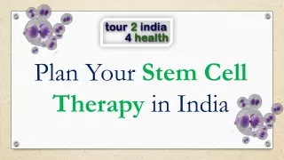 Plan Your Stem Cell Therapy in India