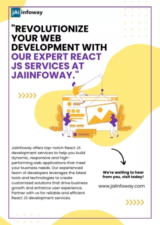 Revolutionize your web development with our expert React JS services at Jaiinfoway.