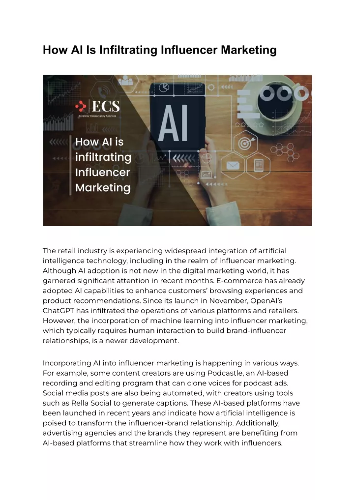 how ai is infiltrating influencer marketing