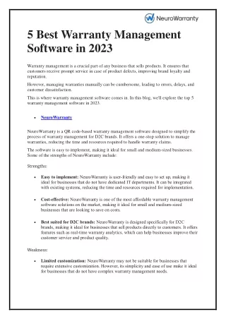 5 Best Warranty Management Software in 2023
