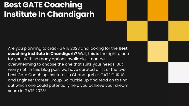 best gate coaching institute in chandigarh