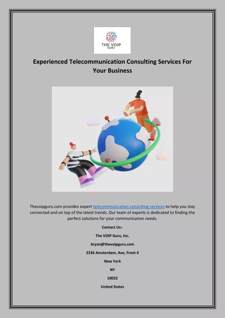 experienced telecommunication consulting services