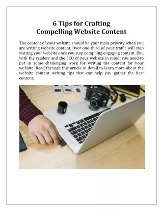 6 tips for crafting compelling website content