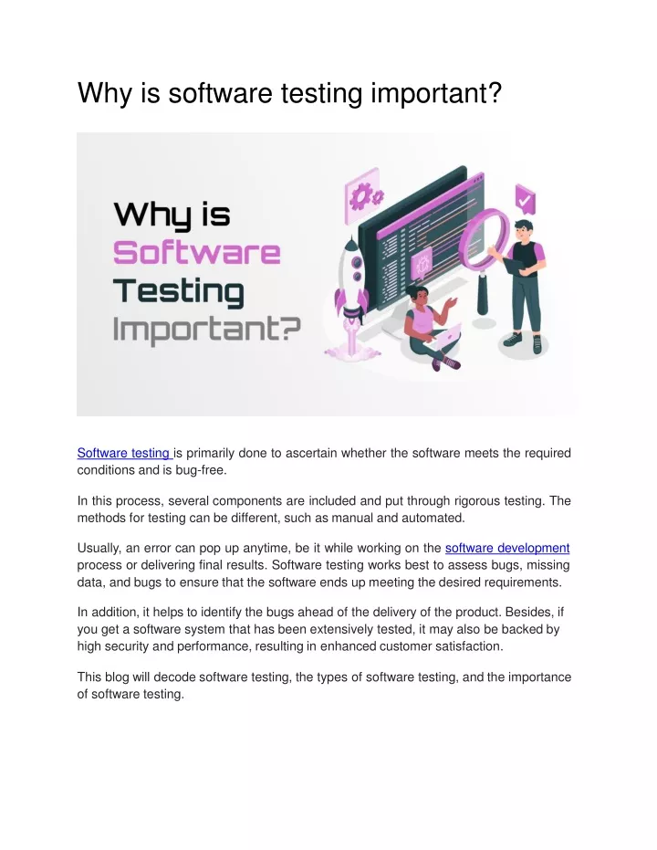 why is software testing important