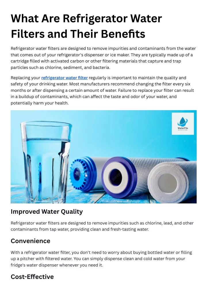 PPT What Are Refrigerator Water Filters and Their Benefits PowerPoint