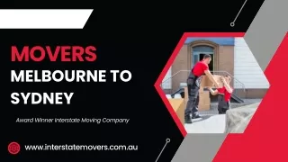 Movers Melbourne to Sydney | Melbourne to Sydney Removalists | Interstate Movers
