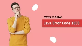 How to Fix Java Error Code 1603?