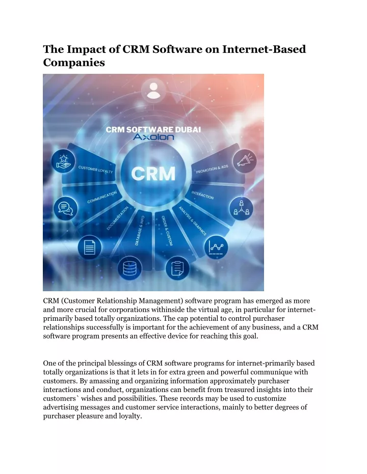 the impact of crm software on internet based
