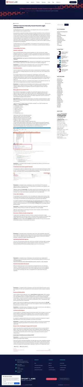 Most Common Security Issues Found in Login Functionalities