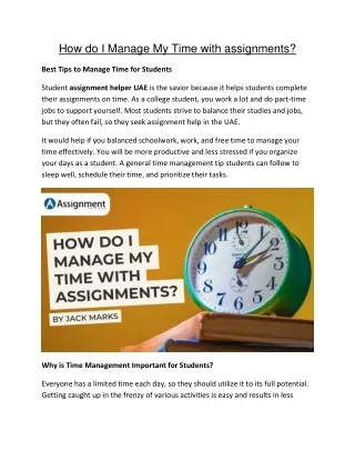 How do I manage my time with assignments.