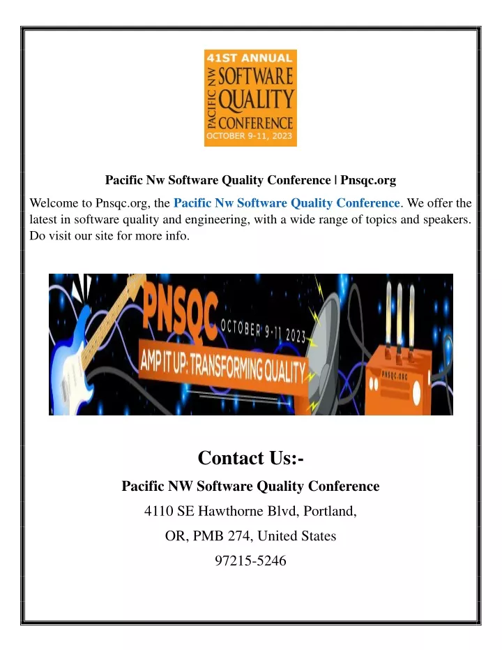 pacific nw software quality conference pnsqc org