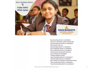 "Top CBSE Residential School in Coimbatore | Nava Bharath School|Best residentia