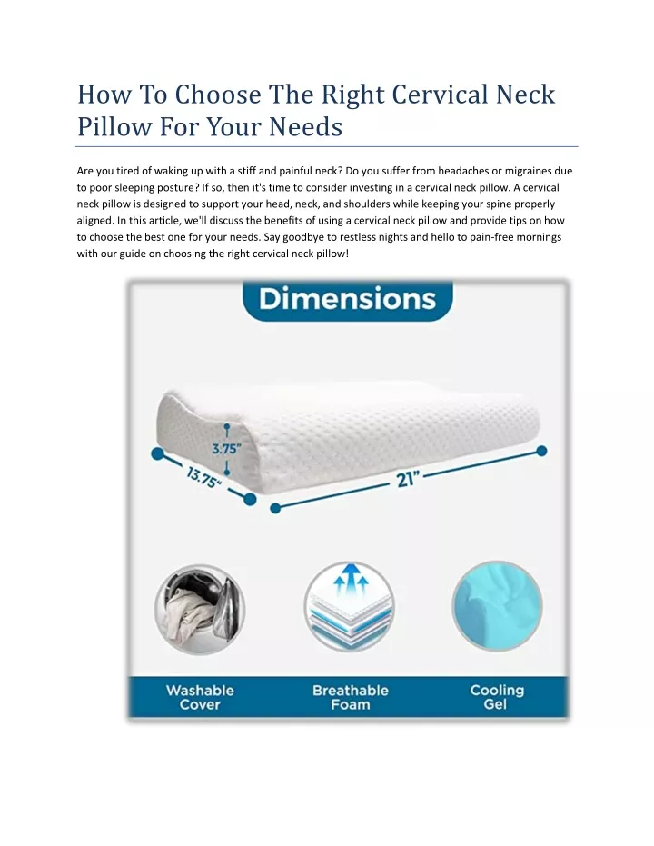 how to choose the right cervical neck pillow