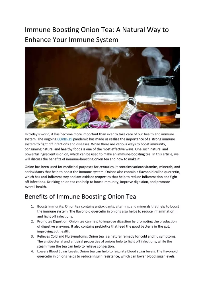 immune boosting onion tea a natural