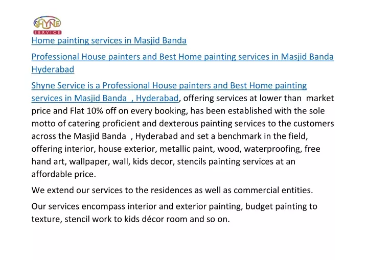 home painting services in masjid banda