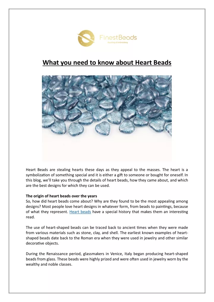 what you need to know about heart beads