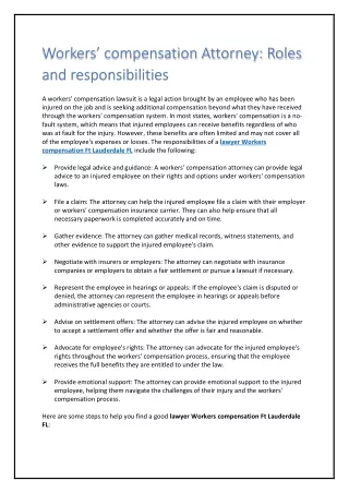 workers compensation attorney roles