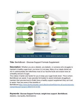 title benfoboost glucose support formula