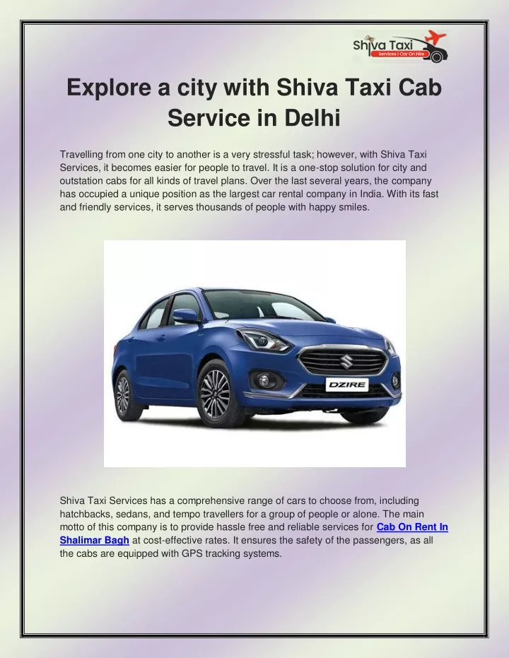 explore a city with shiva taxi cab service