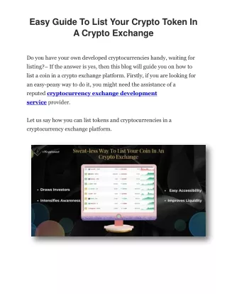 Easy Guide To List Your Crypto Token | Blockchain Firm
