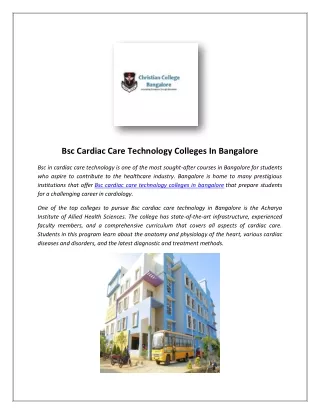 Bsc Nutrition Colleges In Bangalore | Christian College