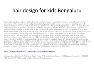 hair design for kids Bengaluru