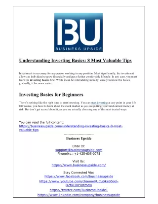 understanding investing basics 8 most valuable
