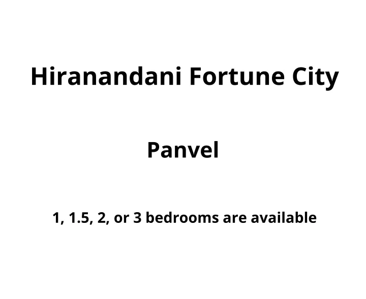 hiranandani fortune city