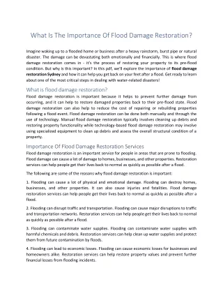 What is the importance of flood damage restoration